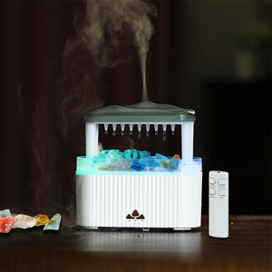 La dernière flamme cheminée diffuseur d'arôme chambre sommeil <span class=keywords><strong>LED</strong></span> changement de couleur lampe aromatique purifie l'air humidificateur - Product Image 1