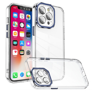 <span class=keywords><strong>Coque</strong></span> arrière souple <span class=keywords><strong>en</strong></span> TPU pour <span class=keywords><strong>iPhone</strong></span> 13 Pro Max 14 Plus 12 <span class=keywords><strong>11</strong></span> Pro <span class=keywords><strong>Coque</strong></span> de protection <span class=keywords><strong>en</strong></span> <span class=keywords><strong>verre</strong></span> avec cadre métallique - Product Image 1