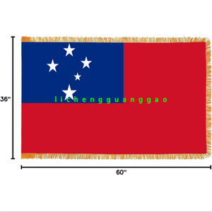 Bandiera Nazionale di <span class=keywords><strong>Palau</strong></span> di Alta Qualità 3x5 Piedi, Logo Personalizzato, Bandiera per Interni 3x5', Bestseller con Frange Ornamentali Dorate - Product Image 3