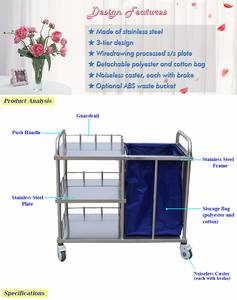 Rvs Vuile Linnen Zak Medische Dressing <span class=keywords><strong>Trolley</strong></span> Voor Ziekenhuis Gebruik - Product Image 6