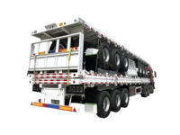 Semi-remorque surbaissée robuste à 3 essieux, 40 pieds (13 m), 45 tonnes, pour conteneurs, en acier plat