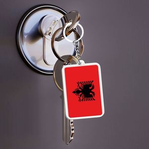 Wholesale Custom Albania Commemorative Keychain Acrylic Material Double-Sided Printing Exquisite Workmanship - Product Image 5