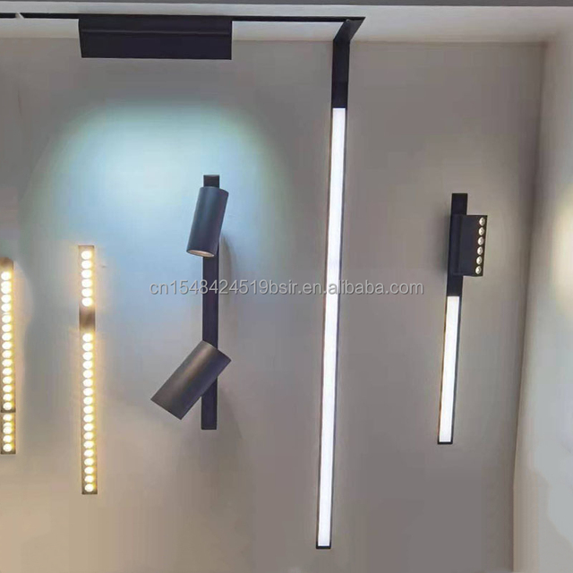 Modern Magnetic Track Light Magmatic Aluminum Alloy Body 4-Wire Base Warm White CCT 220-240V AC High CRI 90 50000 Hours Lifespan