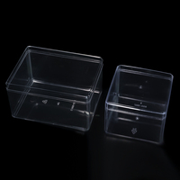 Boîte de rangement carrée en plastique PS transparent pour l'affichage des aliments, bonbons, biscuits