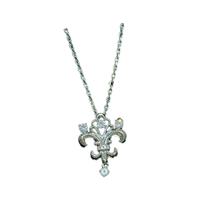 Hete Aanbieding: Messing Fleur-de-lis hanger met kubieke zirkonia voor dames, geschikt voor dagelijks gebruik en feesten, van Four Seasons Factory
