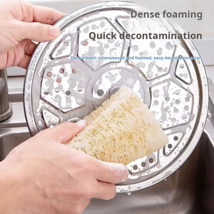 Zenidoo Striped Square Loofah Dishwashing Brush for Kitchen Use Eco-Friendly Non-Greasy Natural Durable Cleaning Tool - Product Image 6