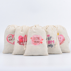 Bolsa Grande de Lona con Cordón y Logotipo, Bolsas de Muselina Reutilizables con Cordones para Compras y Almacenamiento, Bolsas de Lona de Algodón Natural - Product Image 3