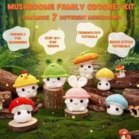 Fantaisie Champignon Crochet Poupée Kit Débutant Amical Animal Crochet avec 7 Styles Tutoriel Vidéo Animal DlY Crochet Tissage Poupée