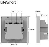 Interrupteur intelligent sans fil Nature Mini LS226 avec écran tactile, panneau de contrôle domotique, 240V 16A, sans prise AC