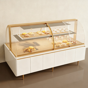 Vetrina Espositiva Professionale Commerciale di Lusso per <span class=keywords><strong>Pasticceria</strong></span> e Torte, Bancone Espositore per Pane con Illuminazione a LED - Product Image 3