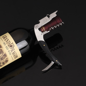Couteau multifonctionnel en bois <span class=keywords><strong>de</strong></span> rose et acier inoxydable en forme <span class=keywords><strong>de</strong></span> hippocampe avec décapsuleurs pour <span class=keywords><strong>vin</strong></span> et bière et couteau à crevettes - Product Image 2