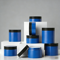 Pot en plastique noir givré personnalisé avec étiquette 100ml 250ml 300ml 350ml Contenant pour crème cosmétique, soin de la peau, gommage corporel