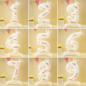Palloncini a Forma di Numero in Foil da 32 Pollici, Rosa e Blu, per Decorazioni di <span class=keywords><strong>Compleanno</strong></span>, San Valentino, Natale e Accessori Fotografici - Product Image 2