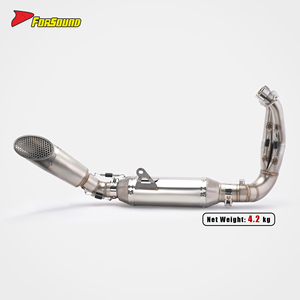 Système d'échappement pour moto Yamaha <span class=keywords><strong>MT09</strong></span> en acier inoxydable, montage bas, coupe courte oblique, silencieux nid d'abeille 60 mm, 2014-2024, style agressif - Product Image 1