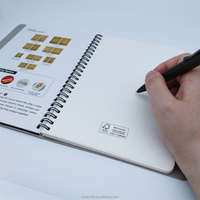 Ensemble cadeau de carnet A5 en cuir PU recyclé moderne avec stylo NFC, impression UV couleur personnalisée, logo, design à feuilles mobiles