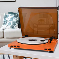 Tocadiscos Multi Vinilo, Reproductor de Discos LP, Gramófono, Fonógrafo, Tocadiscos Mecánico Nostálgico de Madera Completamente Funcional