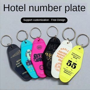 Blank Motel UV Printing Plastic Hot Stamp Key Chains Glitter Acrylic Motel Keychain Custom Design Keyring Hotel Keychains - Product Image 4