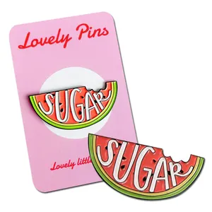 Customized Soft Hard Enamel Fruits Watermelon Slices Lapel Pins Badges Brooches Custom Watermelon Enamel Pins
