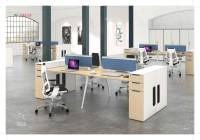Table de réunion de bureau moderne et spacieuse pour 4 personnes, poste de travail minimaliste pour le personnel, structure de table en métal, cadre de table de bureau