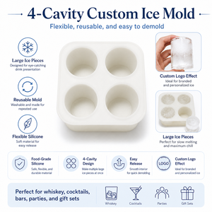 <b>Silicone</b> Ice Cream Mold 4 Cup Dessert Freezer Tray Round Nonstick Baking <b>Tool</b> for Home Kitchen - Product Image 2
