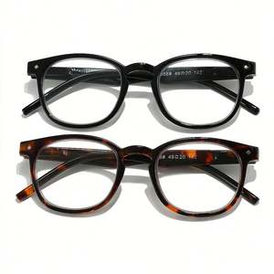 Lunettes de lecture rétro 2024 pas chères, monture noire léopard, rondes, anti-lumière bleue, pour hommes et femmes - Product Image 1