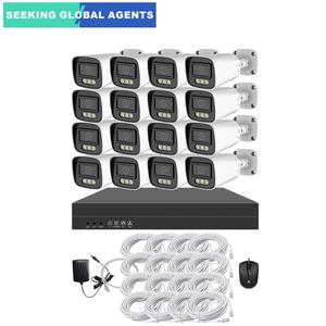 Listo para enviar Sistema de seguridad para el Hogar Inteligente de 16 canales para uso en interiores y exteriores Cámara de red tipo bala POE de 16 canales con NVR - Product Image 1