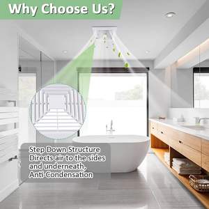 Grille d'aération <span class=keywords><strong>de</strong></span> salle <span class=keywords><strong>de</strong></span> bain 9 x 9 compatible avec ventilateur <span class=keywords><strong>de</strong></span> plafond carré en plastique blanc à ressort, accessoires <span class=keywords><strong>de</strong></span> climatisation - Product Image 5