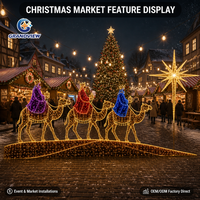 Luces LED Personalizadas con Diseño de Escena de Natividad 2D, Decoración con Motivos Luminosos, OEM ODM para Exhibiciones de Iluminación Comercial Navideña