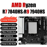Placa Base para Juegos NAS con 2*2.5G LAN, AMD Ryzen 9 8945HS, R9 7940HS, R7 8745HS, 7840HS, Firewall, ITX, 4*SATA, 2*NVMe, PCIEx8