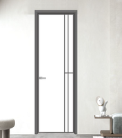Porte de salle de bain pliante en verre, gain de place |   Porte de toilette moderne en alliage d'aluminium imperméable, isolation acoustique en verre, hôtel, appartement