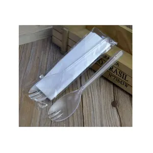 Nhựa thiết lập dao kéo bán buôn dao muỗng và ngã ba phân hủy sinh học Fork và Spoon Set