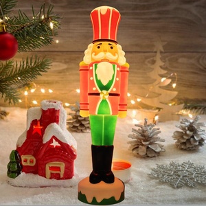 Blow Mold Christmas Decorations Plastic PP <b>Nutcracker</b> Soldier Ornaments Christmas Outdoor Interior Decoration with Lights - Product Image 5