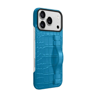 Étui de luxe en cuir véritable d'alligator/crocodile exotique de qualité supérieure pour iPhone 18 17 Pro avec dragonne