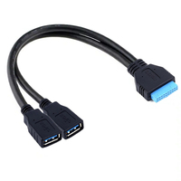 Trends 2 puertos USB 3,0 a montaje en panel hembra a placa base Cable de 20 pines