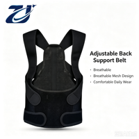 Ceinture de soutien dorsal respirante et réglable avec bretelles en maille pour correction de posture et soutien lombaire pour hommes et femmes
