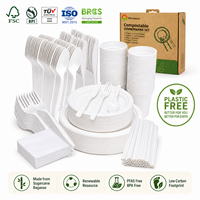 Assiettes de mariage compostables en bagasse de canne à sucre, vaisselle jetable, fabricant direct d'usine OEM pour les acheteurs de services de traiteur