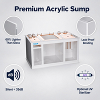 Sump d'aquarium d'eau salée en acrylique sur mesure, conception modulaire silencieuse avec débordement, adapté aux réservoirs de poissons et de coraux, prend en charge l'OEM
