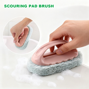 Ensemble de brosses multi-usages populaire de 4 pièces, brosse à long manche, éponge de nettoyage, brosse pour la cuisine, la salle de bain, l'évier, les carreaux, la vaisselle - Product Image 5