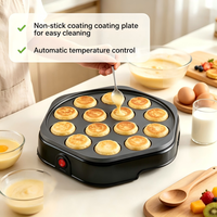Machine à crêpes à contrôle automatique de la température, plaque hexagonale antiadhésive pour un nettoyage facile, mini machine à crêpes