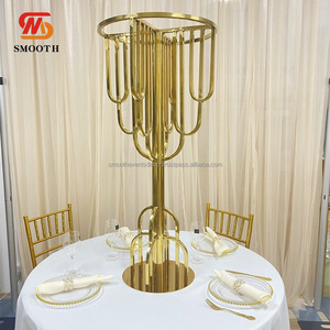 Nuevo Soporte de Flores Dorado para Bodas, Decoración de Mesa para Banquetes y Fiestas, Centro de Mesa - Product Image 1