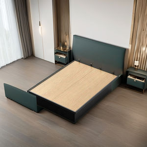 JZD 2025 Заводская цена высокое качество отель каркас кровати стильный дизайн двуспальная кровать для экспресс-отеля - Product Image 5