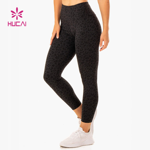 Personalizado 2022 nuevo Rosa leopardo estampado Legging cintura alta entrenamiento gimnasio Yoga pantalones sublimación Leggings para mujeres - Product Image 6