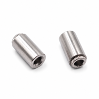 Insert moleté simple en acier inoxydable à structure anti-traction améliorée, manchon fileté pour pièces moulées par injection plastique