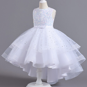 Robe de princesse moelleuse sur mesure pour enfants, tenue de demoiselle d'honneur, de défilé ou de piano, vente en gros - Product Image 2