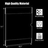 6pcs 8.5X11 support de signalisation mural en acrylique transparent, support de menu de documents pour restaurants, bureaux, écoles, magasins et maisons