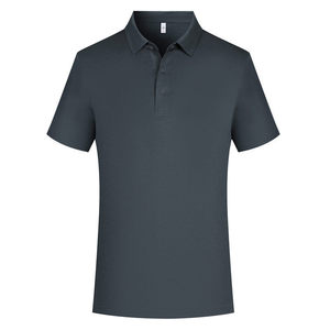 Promotional Polo Shirt Black Short Sleeve Solid Color Polyester Business Workwear Daily Wear - Product Image 4