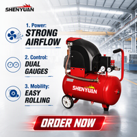 Kompresor Udara Portabel SHENYUAN 2.5HP 1.8KW Berpendingin Udara, Berpelumas, Penggerak Langsung, Kapasitas 185L/menit, Bertenaga AC