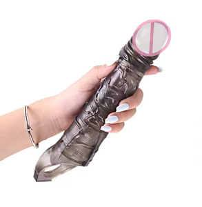 高品質シリコンディルド＆コンドームスリーブ 長持ち 再利用可能 洗浄可能 男性用ペニス増大グッズ セックストイ - Product Image 3