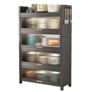 Meuble <span class=keywords><strong>de</strong></span> rangement multifonctionnel en acier au carbone pour îlots <span class=keywords><strong>de</strong></span> cuisine, chariot <span class=keywords><strong>de</strong></span> rangement pour appareils électroménagers, armoire <span class=keywords><strong>de</strong></span> <span class=keywords><strong>four</strong></span> sur pied - Product Image 4