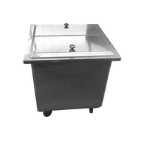 Chariot de cuisine professionnel robuste en acier inoxydable 304 à 4 roues avec couvercle et revêtement de qualité alimentaire pour le stockage de farine, riz, huile et eau